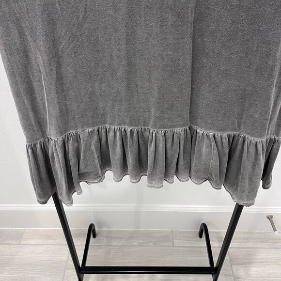 Dantelle Oil Dye Gray Ruffle Hem Drop Waist Top ~ Women’s MD - Picture 3 of 5
